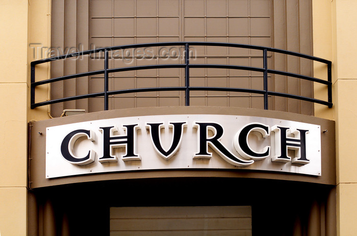 australia637: Australia - Adelaide (SA): church sign - photo by S.Lovegrove - (c) Travel-Images.com - Stock Photography agency - Image Bank