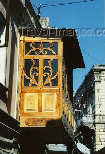 azer102: Azerbaijan - Baku: typical Azeri balcony - for women's viewing and ventilation - photo by Galen Frysinger - (c) Travel-Images.com - Stock Photography agency - Image Bank