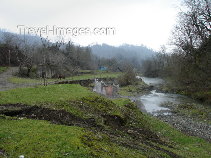 azer174: Isti-Su, Astara region, Azerbaijan: a plastic tent surrounds a couple of knee deep concrete warm water ponds - photo by F.MacLachlan - (c) Travel-Images.com - Stock Photography agency - Image Bank