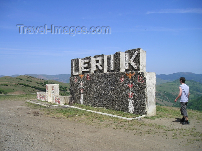 azer242: Azerbaijan - Lerik: sign at town entrance (photo by F.MacLachlan) - (c) Travel-Images.com - Stock Photography agency - Image Bank
