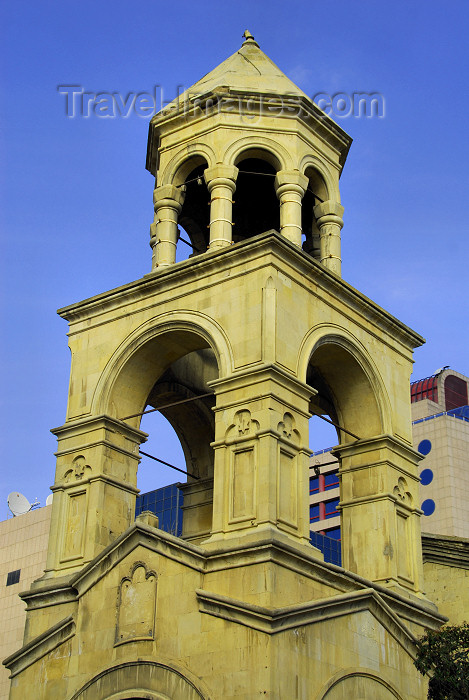 azer279: Azerbaijan - Baku: Armenian Church of St. Gregory Illuminator  - belfry - Armenian Apostolic church - Surb Grigor Lusavorichi Yekeghetsi - photo by Miguel Torres - (c) Travel-Images.com - Stock Photography agency - Image Bank