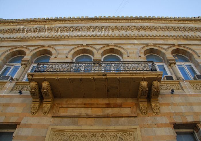 azer328: Azerbaijan - Baku: mourisque architecture - Huseyn Cavid museum - Baku's Institute of Manuscripts - built by Oil Baron Taghiyev to house the first boarding school for Muslim girls - Istiglaliyyat Avenue - architect Joseph V. Goslavsky - photo by Miguel To - (c) Travel-Images.com - Stock Photography agency - Image Bank