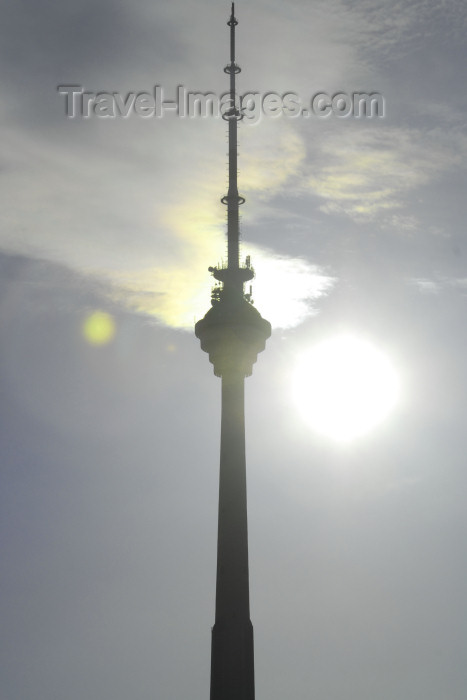 azer403: Azerbaijan - Baku: TV tower and the sun - televison  tower - photo by Miguel Torres - (c) Travel-Images.com - Stock Photography agency - Image Bank