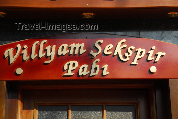 azer409: Azerbaijan - Baku: English spelling, Caucasus style - the William Shakespeare pub - photo by Miguel Torres - (c) Travel-Images.com - Stock Photography agency - Image Bank