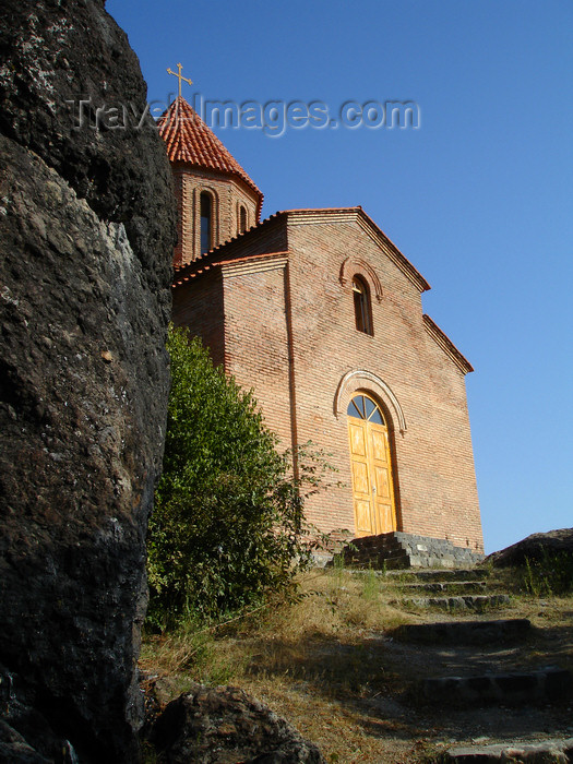 azer484: Azerbaijan - Qax rayon - Georgian Church above the old Qax Sheki Road - facade and rocks - photo by F.MacLachlan - (c) Travel-Images.com - Stock Photography agency - Image Bank