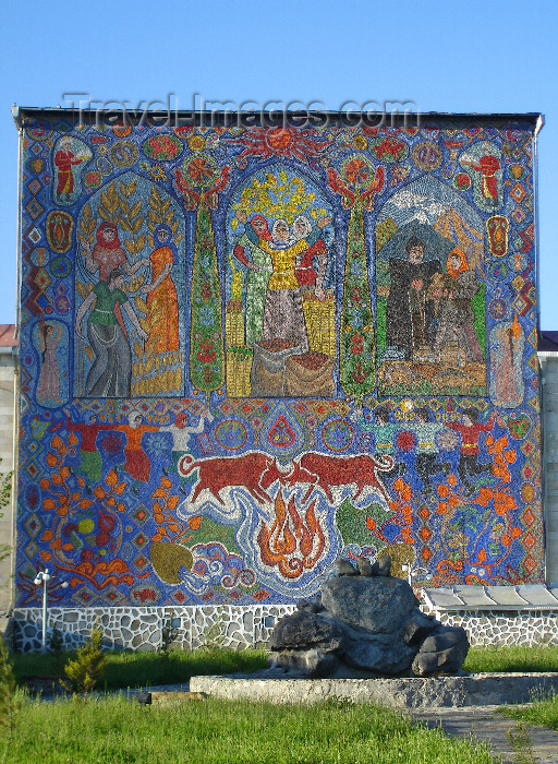 azer503: Qabala, Azerbaijan: Soviet mosaic - F.MacLachlan - (c) Travel-Images.com - Stock Photography agency - Image Bank