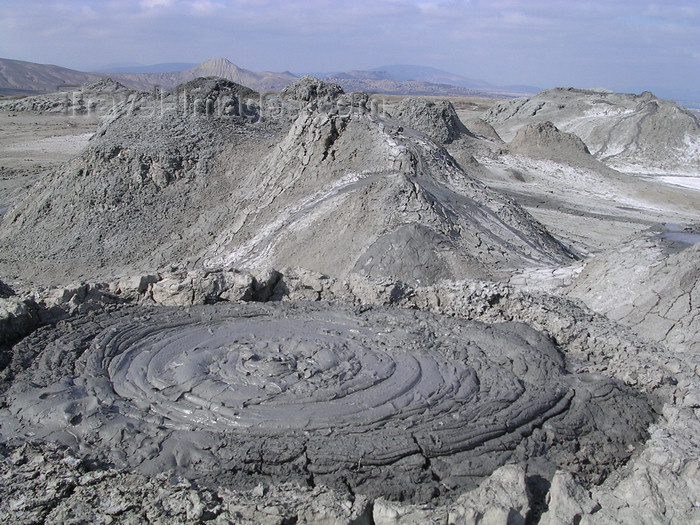 azer514: Gobustan, Azerbaijan - Qobustan Rayonu: mud volcano - small eruption and  mud volcano skyline - photo by G.Monssen - (c) Travel-Images.com - Stock Photography agency - Image Bank