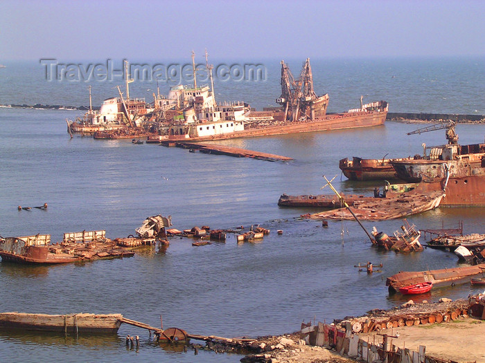 azer525: Baku, Azerbaijan: 20th century boats sink in harbour - photo by G.Monssen - (c) Travel-Images.com - Stock Photography agency - Image Bank