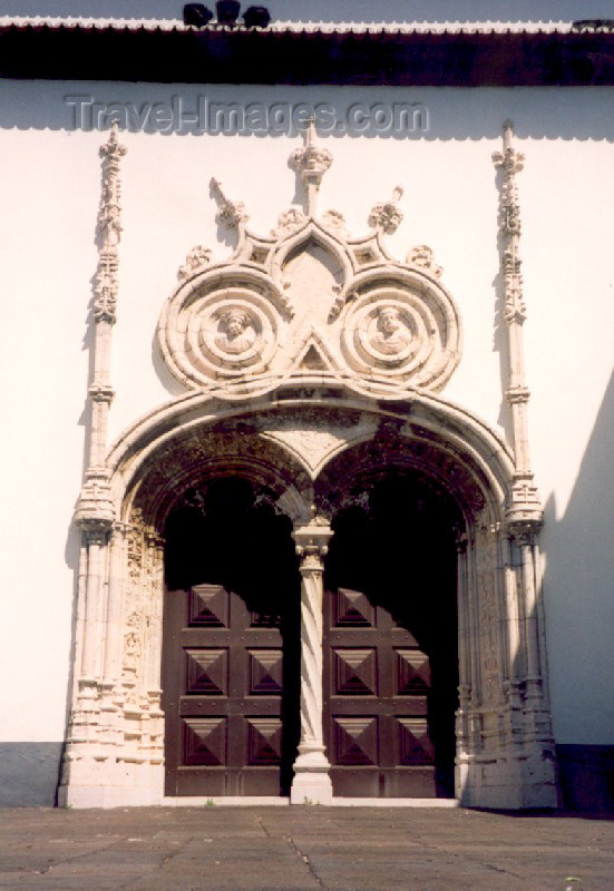 azores19: Azores - Ponta Delgada: St Sebastian church - side entrance / Entrada lateral da Igreja Matriz - estilo Manuelino - photo by M.Torres - (c) Travel-Images.com - Stock Photography agency - Image Bank