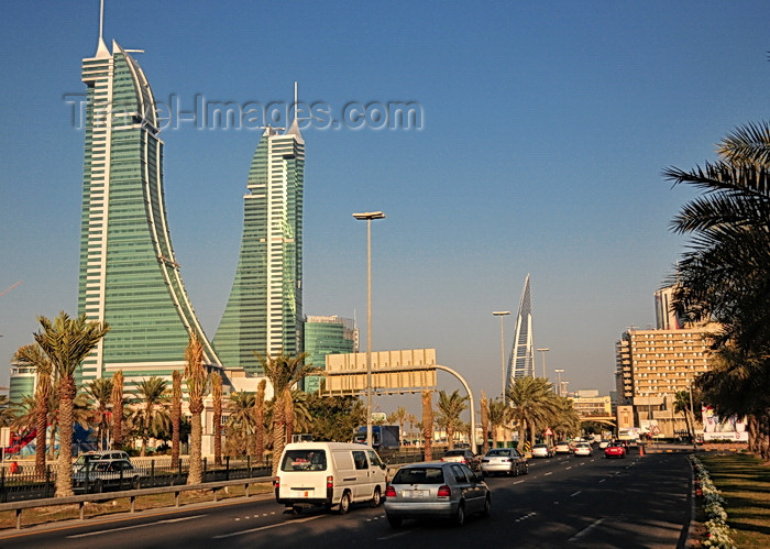 bahrain51: Manama, Bahrain: Bahrain Financial Harbour towers - BFH - looking east on King Faisal Highway - photo by M.Torres - (c) Travel-Images.com - Stock Photography agency - Image Bank