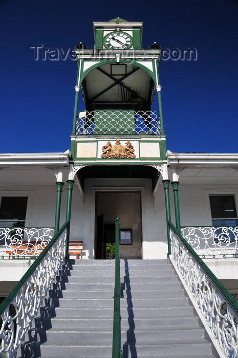 belize107: Belize City, Belize: Supreme Court - stairs and clock tower - photo by M.Torres - (c) Travel-Images.com - Stock Photography agency - Image Bank