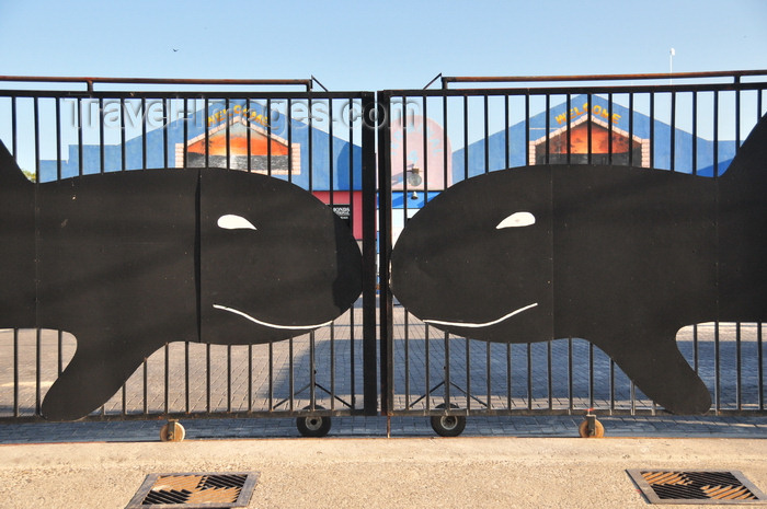 belize126: Belize City, Belize: smiling  whales - the gates of Belize City Tourism Village are close, no cruise ships in the harbour - photo by M.Torres - (c) Travel-Images.com - Stock Photography agency - Image Bank