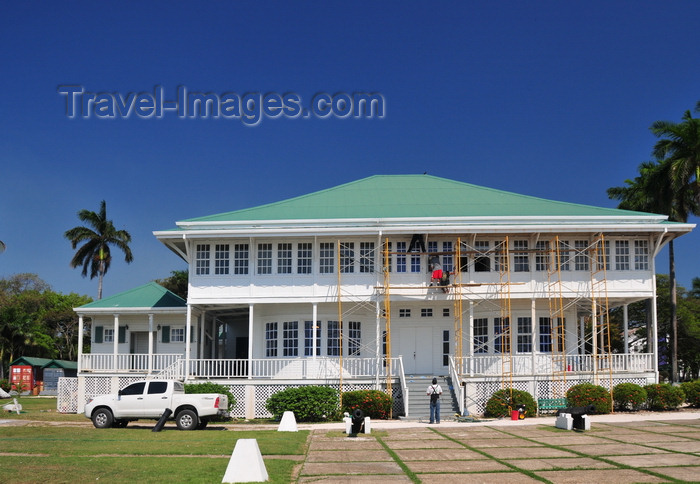 belize153: Belize City, Belize: Caribbean façade of the Government House - House of Culture - now a museum, formerly the residence of the governor-general - clapboard structure - photo by M.Torres - (c) Travel-Images.com - Stock Photography agency - Image Bank