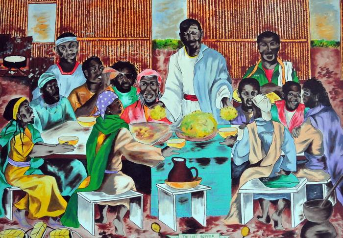 belize155: Belize City, Belize: a black last supper - painting at the Government House - House of Culture - photo by M.Torres - (c) Travel-Images.com - Stock Photography agency - Image Bank