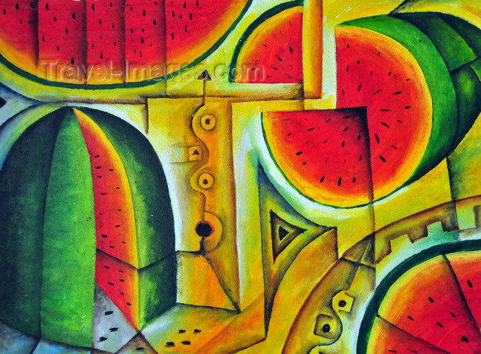 belize156: Belize City, Belize: watermelons - painting at the Government House - House of Culture - photo by M.Torres - (c) Travel-Images.com - Stock Photography agency - Image Bank