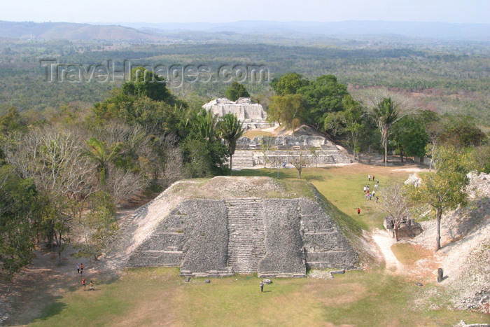 belize42: Belize - Xunantinich, Cayo district: classical Mayan pyramids - main plaza, view from 'El Castillo', the tallest structure - ruinas maias - photo by C.Palacio - (c) Travel-Images.com - Stock Photography agency - Image Bank