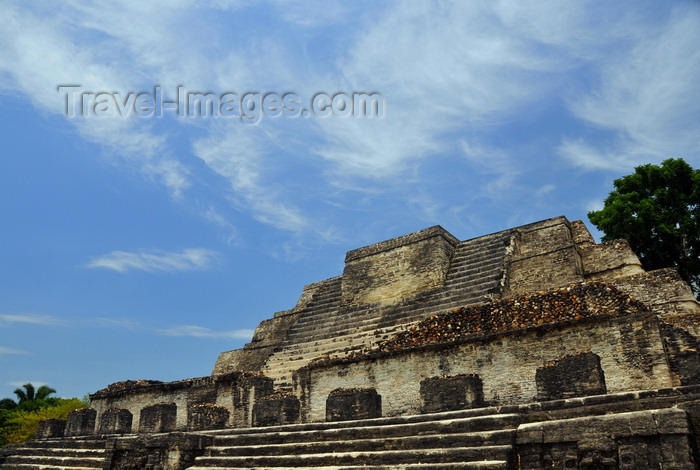 belize83: Altun Ha Maya city, Belize District, Belize: Temple of the Masonry Altars - Classic Period of Maya civilization, 200 to 900 AD - priestly tombs were plundered, their contents destroyed and the crypts filled with soil - photo by M.Torres - (c) Travel-Images.com - Stock Photography agency - Image Bank