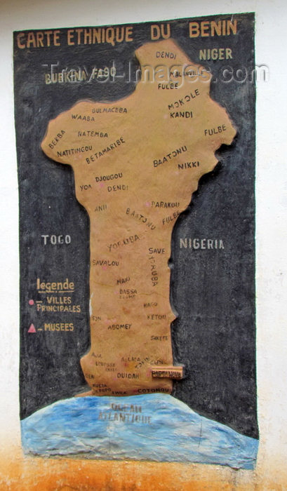 benin16: Porto-Novo / Hogbonou / Adjacé, Benin: ethnic map of Benin - carte ethnique du Benin - photo by G.Frysinger - (c) Travel-Images.com - Stock Photography agency - Image Bank