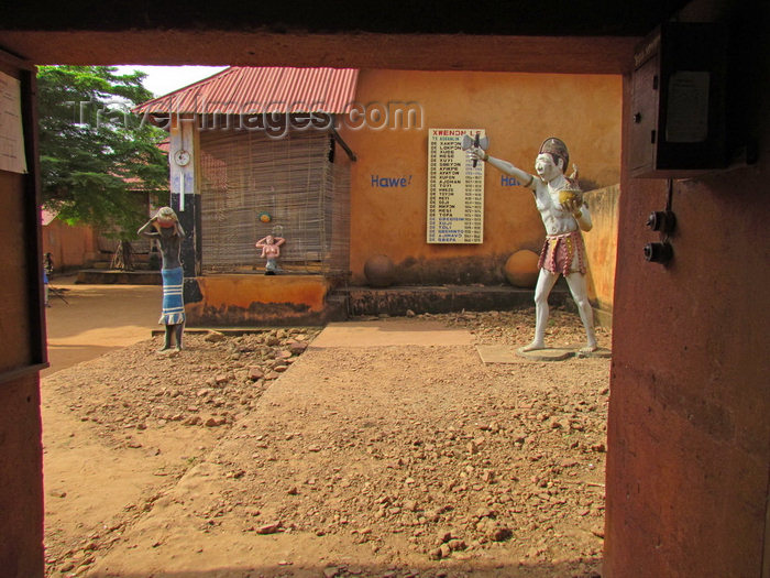 benin18: Porto Novo, Benin: Royal Palace - statues and list of kings of Dahomey - King Toffa's palace - Musée Honmé - photo by G.Frysinger - (c) Travel-Images.com - Stock Photography agency - Image Bank