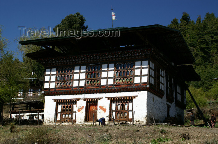 bhutan149: Bhutan - Large Bhutanese house, near the Haa valley - photo by A.Ferrari - (c) Travel-Images.com - Stock Photography agency - Image Bank