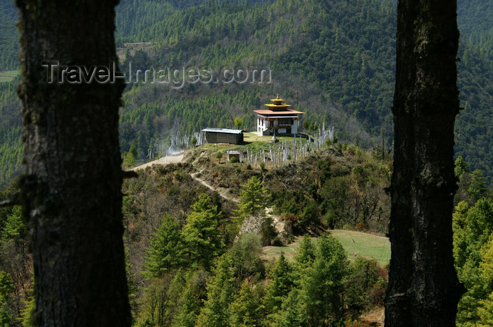 bhutan152: Bhutan - small temple, on the road to the Haa valley - photo by A.Ferrari - (c) Travel-Images.com - Stock Photography agency - Image Bank