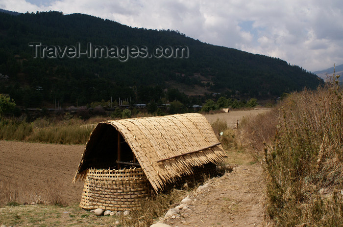 bhutan17: Bhutan - Bumthang valley - hut in the fields, outside Kurjey Lhakhang - photo by A.Ferrari - (c) Travel-Images.com - Stock Photography agency - Image Bank