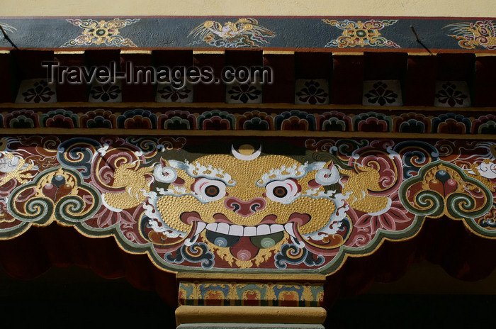 bhutan173: Bhutan - Thimphu - Painting on support column - city center - photo by A.Ferrari - (c) Travel-Images.com - Stock Photography agency - Image Bank