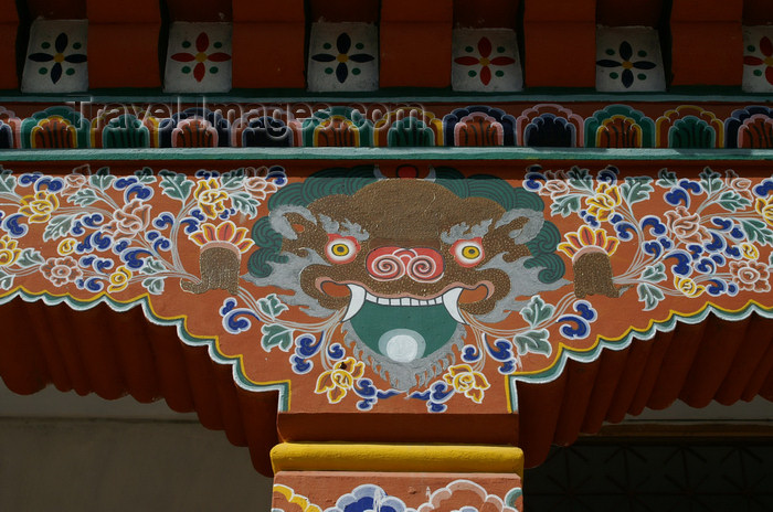 bhutan174: Bhutan - Thimphu - demon - painting on support column - city center - photo by A.Ferrari - (c) Travel-Images.com - Stock Photography agency - Image Bank