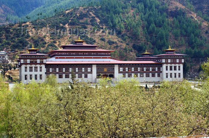 bhutan207: Bhutan - Thimphu - South Asian Association for Regional Cooperation - SAARC building, outside the Trashi Chhoe Dzong - photo by A.Ferrari - (c) Travel-Images.com - Stock Photography agency - Image Bank