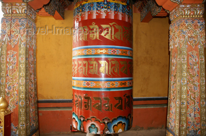 bhutan219: Bhutan - large prayer wheel, inside Tango Goemba - photo by A.Ferrari - (c) Travel-Images.com - Stock Photography agency - Image Bank