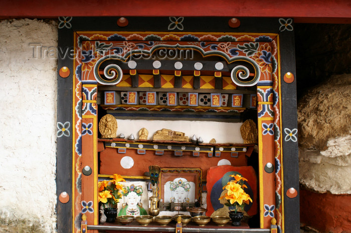 bhutan241: Bhutan - Small altar, in Chari Goemba - photo by A.Ferrari - (c) Travel-Images.com - Stock Photography agency - Image Bank