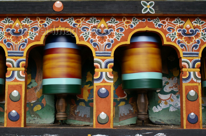bhutan243: Bhutan - Prayer wheels spinning, in Cheri Goemba - photo by A.Ferrari - (c) Travel-Images.com - Stock Photography agency - Image Bank