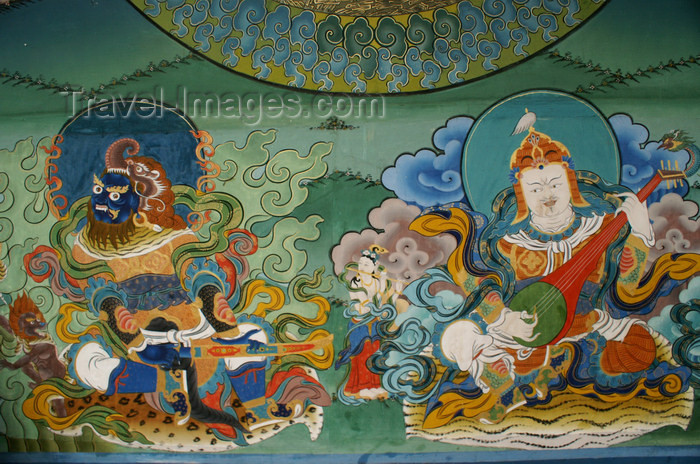 bhutan25: Bhutan - Phagchepo and Yulkhorsung - warrior and musician - two guardians of the four directions, in the Punakha Dzong - photo by A.Ferrari - (c) Travel-Images.com - Stock Photography agency - Image Bank