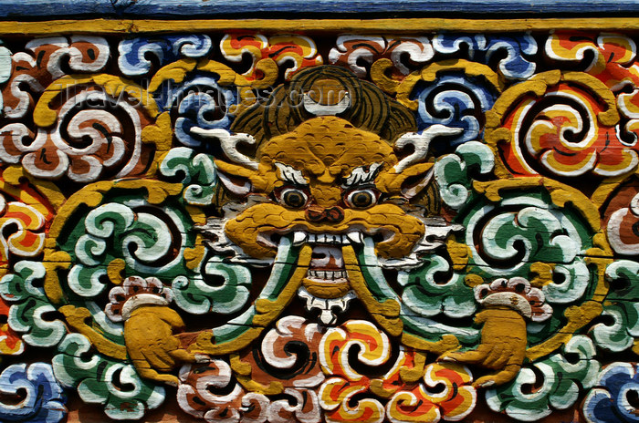 bhutan261: Bhutan - Wood carvings, in Chimi Lhakhang monastery - photo by A.Ferrari - (c) Travel-Images.com - Stock Photography agency - Image Bank