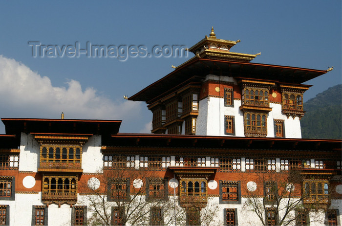 bhutan266: Bhutan - central tower of the Punakha Dzong - photo by A.Ferrari - (c) Travel-Images.com - Stock Photography agency - Image Bank