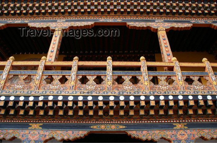 bhutan269: Bhutan - balcony - the Punakha Dzong - photo by A.Ferrari - (c) Travel-Images.com - Stock Photography agency - Image Bank