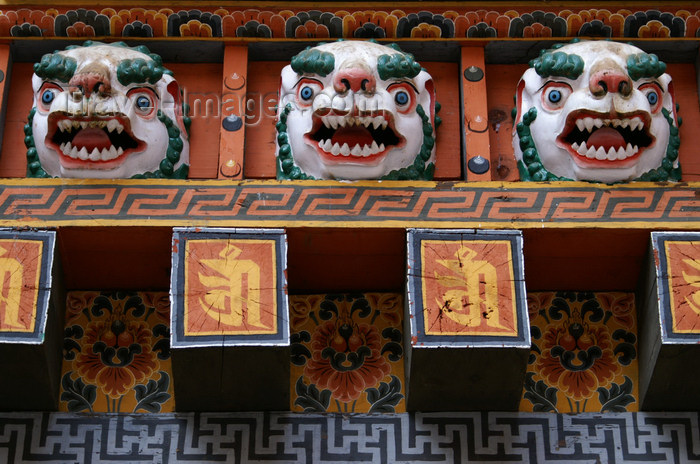 bhutan274: Bhutan - Scary faces carved in wood, in the Punakha Dzong - photo by A.Ferrari - (c) Travel-Images.com - Stock Photography agency - Image Bank