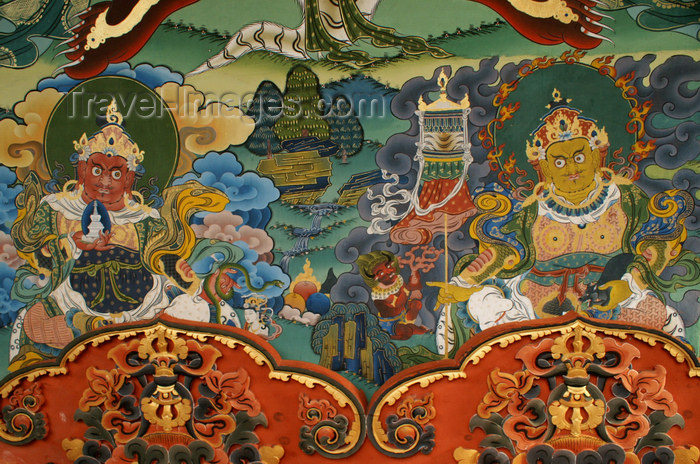 bhutan276: Bhutan - painting - two guardians of the four directions, in the Punakha Dzong - photo by A.Ferrari - (c) Travel-Images.com - Stock Photography agency - Image Bank