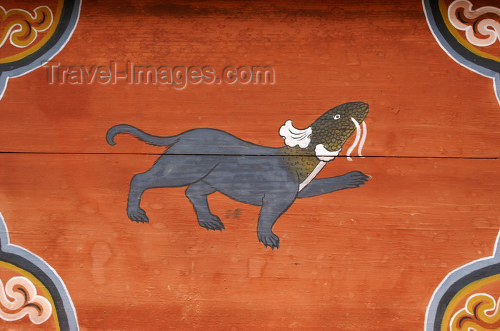 bhutan306: Bhutan - hybrid creature - painting at the Dewachen Hotel in Tabiting, Phobjikha valley - photo by A.Ferrari - (c) Travel-Images.com - Stock Photography agency - Image Bank