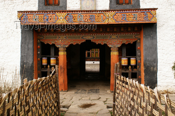 bhutan331: Bhutan - Jampa Lhakhang - entrance - photo by A.Ferrari - (c) Travel-Images.com - Stock Photography agency - Image Bank