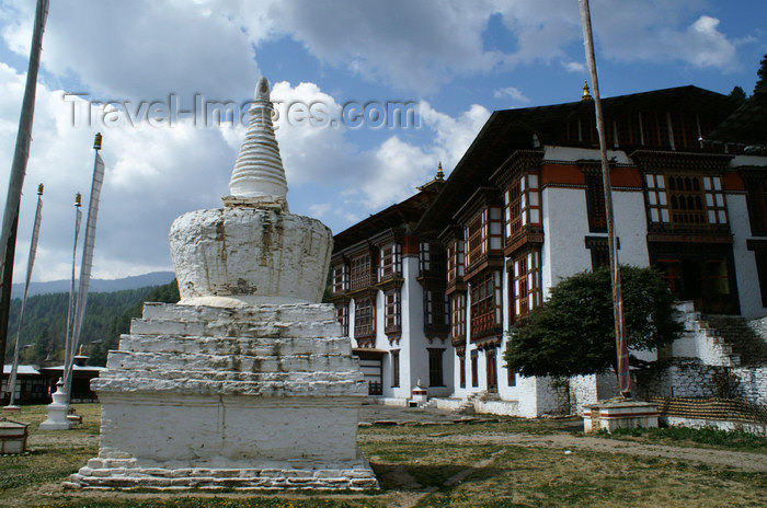 bhutan338: Bhutan - Kurjey Lhakhang, Bumthang valley - stupa - photo by A.Ferrari - (c) Travel-Images.com - Stock Photography agency - Image Bank