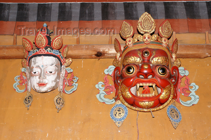 bhutan347: Bhutan - Bhutanese festival masks, in the Ugyen Chholing palace - photo by A.Ferrari - (c) Travel-Images.com - Stock Photography agency - Image Bank