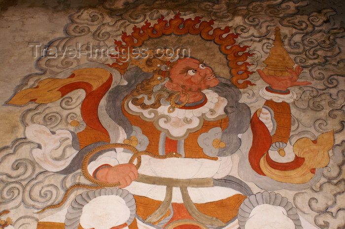 bhutan368: Bhutan - Shingkhar - Old painting of Chenmizang - photo by A.Ferrari - (c) Travel-Images.com - Stock Photography agency - Image Bank