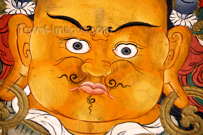 bhutan401: Bhutan, Paro, Mural detail Paro Dzong - chubby face - photo by J.Pemberton - (c) Travel-Images.com - Stock Photography agency - Image Bank