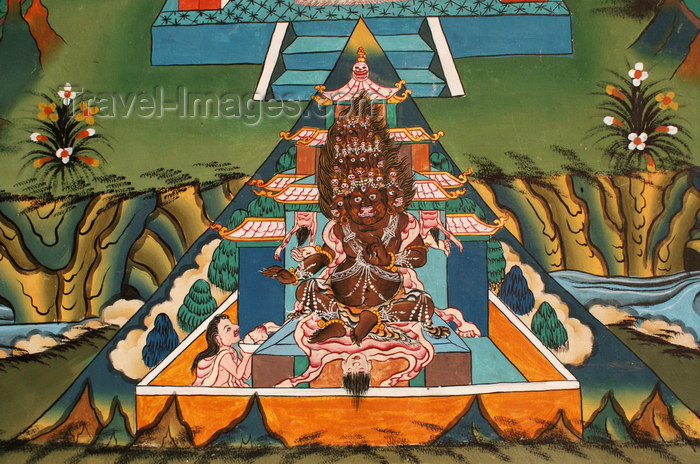 bhutan41: Bhutan - Trongsa Dzong - detail of Guru Rinpoche painting - photo by A.Ferrari - (c) Travel-Images.com - Stock Photography agency - Image Bank