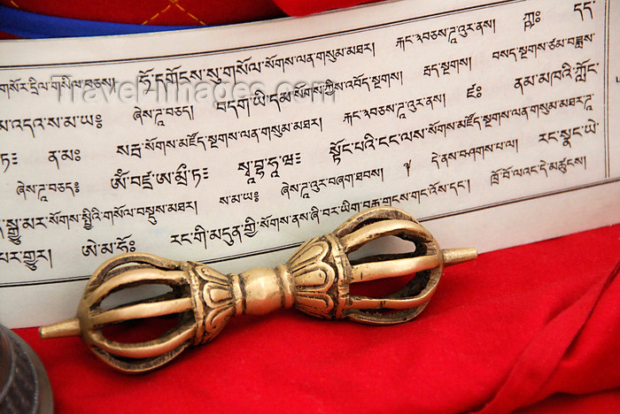 bhutan426: Bhutan, Thimphu,  Dorje and prayer book - Sanskrit - photo by J.Pemberton - (c) Travel-Images.com - Stock Photography agency - Image Bank