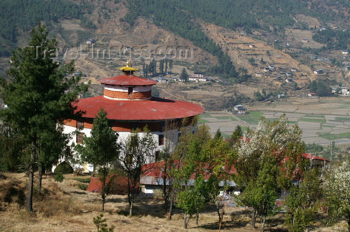 bhutan61: Bhutan - Paro: Bhutan's national museum - seen from the hill above - photo by A.Ferrari - (c) Travel-Images.com - Stock Photography agency - Image Bank