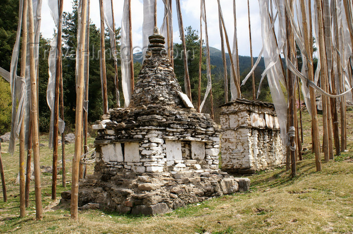 bhutan7: Bhutan - Bumthang valley - stupa and mani wall, near Konchogsum Lhakhang - photo by A.Ferrari - (c) Travel-Images.com - Stock Photography agency - Image Bank