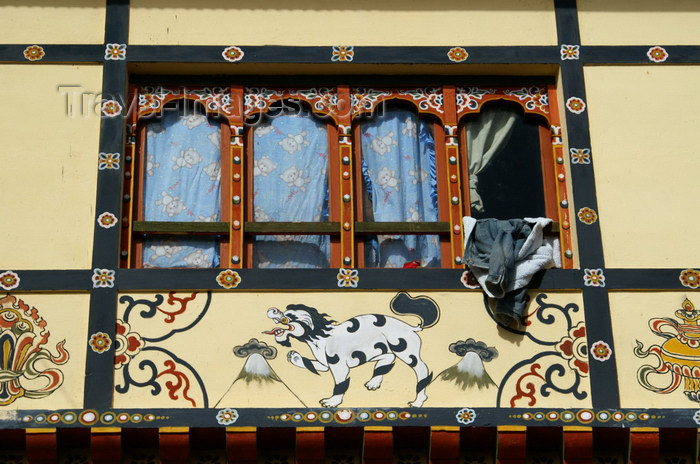 bhutan87: Bhutan - Paro: volcanoes - painting on the wall of a building - photo by A.Ferrari - (c) Travel-Images.com - Stock Photography agency - Image Bank