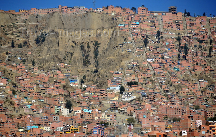 bolivia46: El Alto, La Paz department, Bolivia: cascade of brick and mud cubic dwellings on the western side of the canyon of the river Choqueyapu - rim of the Altiplano - photo by M.Torres - (c) Travel-Images.com - Stock Photography agency - Image Bank